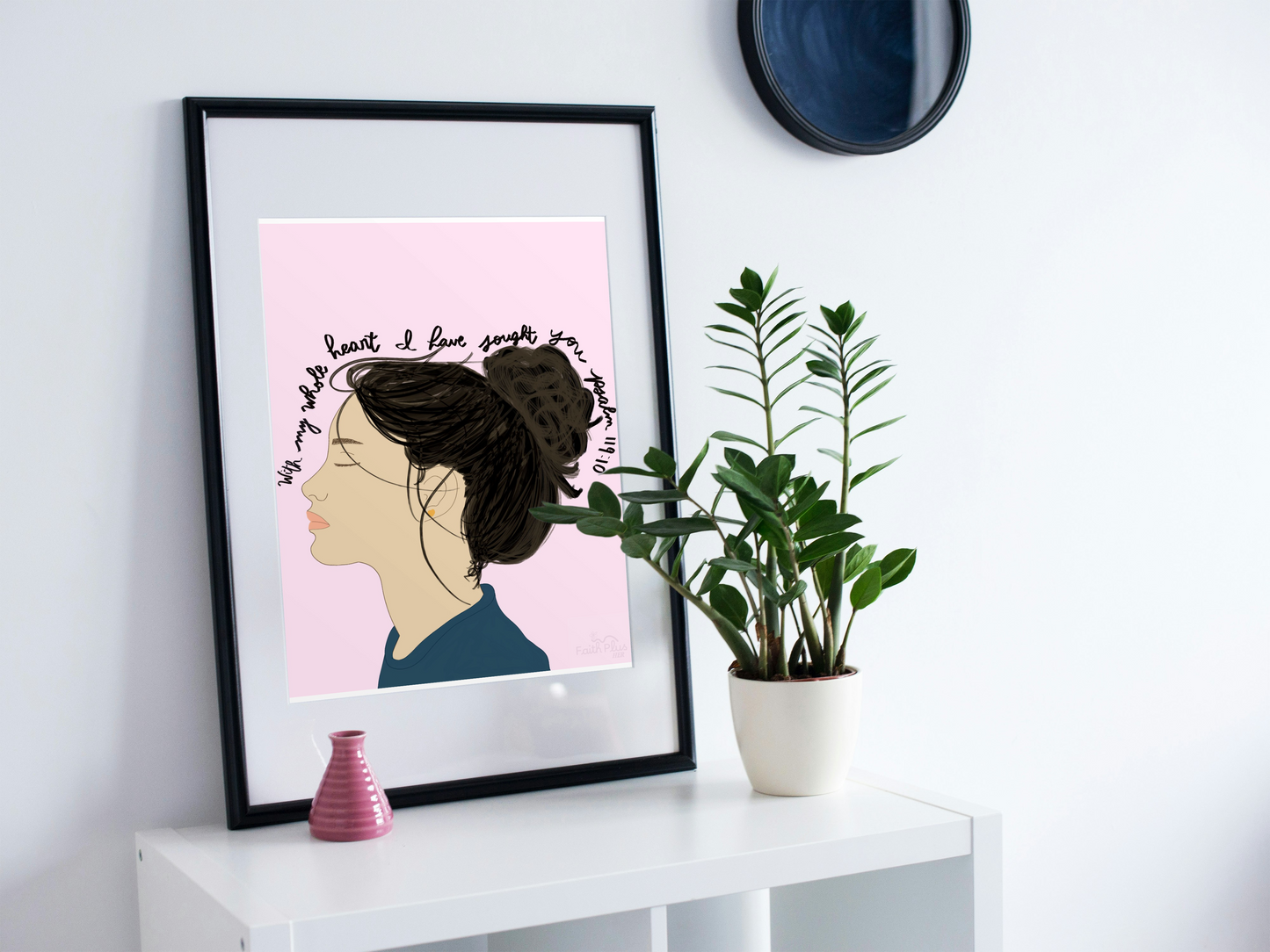 With My Whole Heart I Have Sought You – Psalm 119:10 | Christian Wall Art Print (Unframed, 16x20)