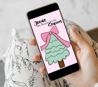 Jesus the Reason for the Season Christmas Digital Wallpaper | Faith-Based Holiday Phone Background